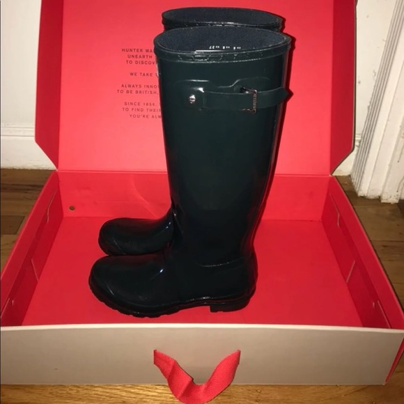 Tall Hunter Gloss Rain boots - Hunter Green - Picture 3 of 11